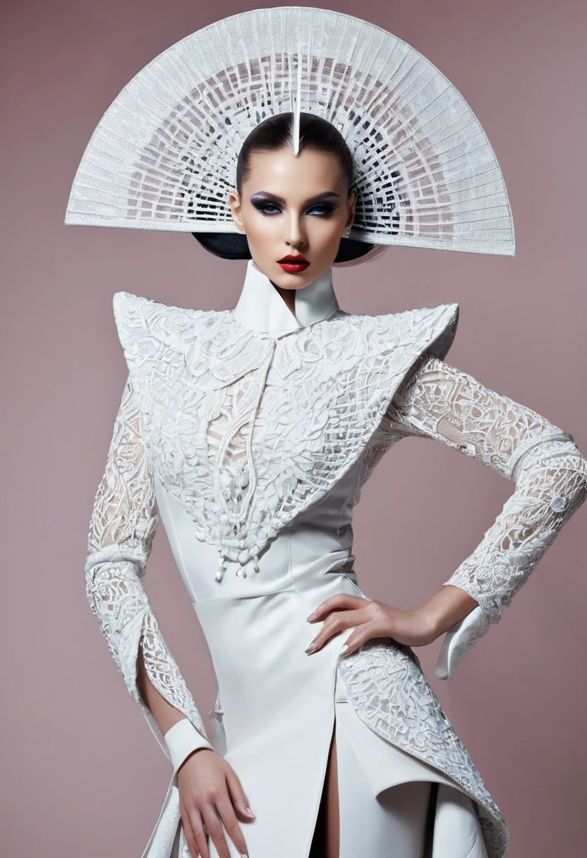 Beautiful sexy woman, beautiful avant garde style, full length , beautiful clothes , accessories