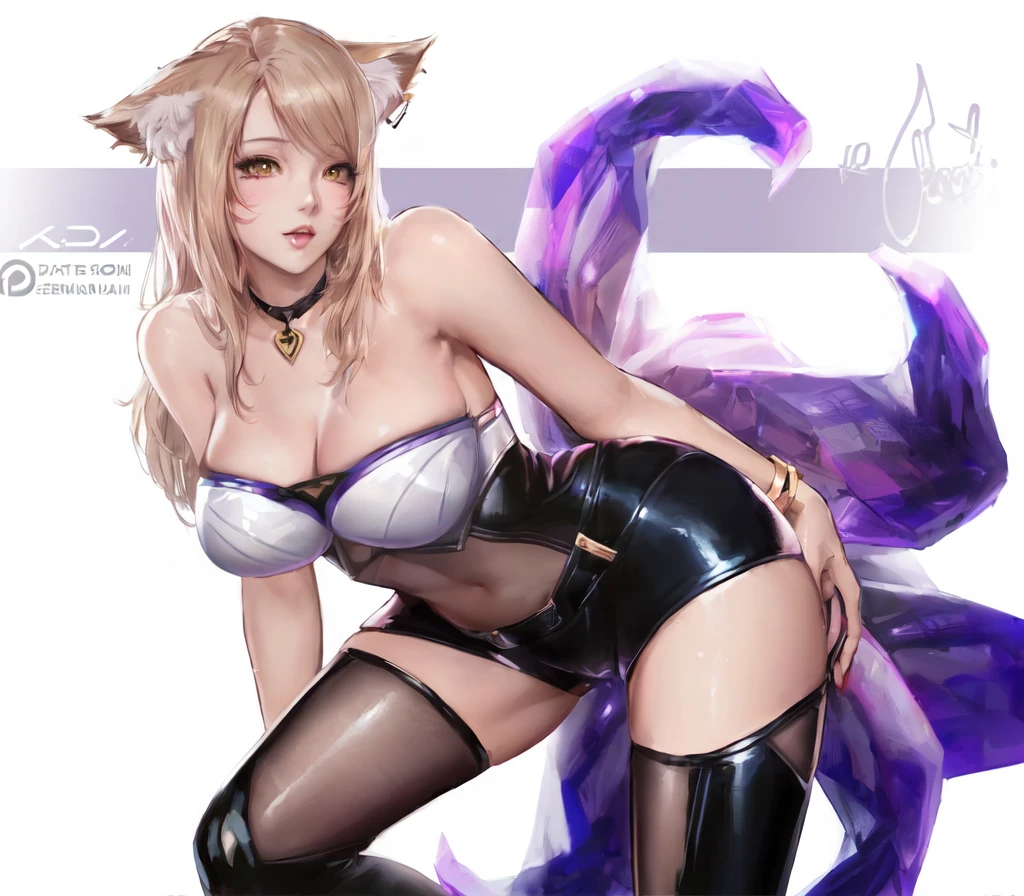 anime girl in latex with a cat ears and a bra, seraphine ahri kda, attractive cat girl, ahri, anime catgirl, beautiful anime catgirl, seductive anime girl, cat girl, very beautiful anime cat girl, extremely detailed artgerm, commission for high res, [ 4 k digital art ]!!, catgirl