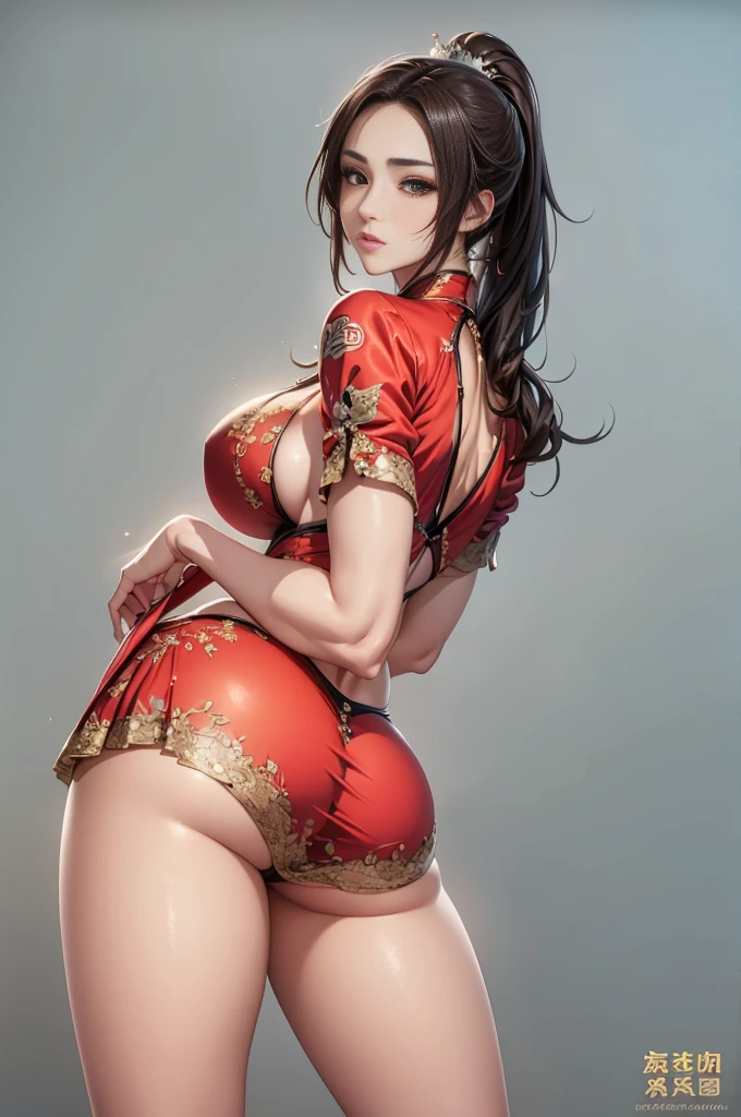 ((8K+Ultra-high resolution+Ultra-high definition+masterpiece+Very detailed+Awards+The award-winning)),(Perfect face+Supermodel+Delicate skin+High Ponytail+Huge breasts+Perfect hands+Beautiful hands+Perfect hands指+Beautiful hands指+Perfect legs+Perfect feet),[[[muscle]]],(((Anatomically correct))) ，The picture is extremely sharp，The details are meticulous，High-quality；Clever light handling，Create a dramatic atmosphere；Brushstroke Master，Impeccable professionalism，A haunting work of art。