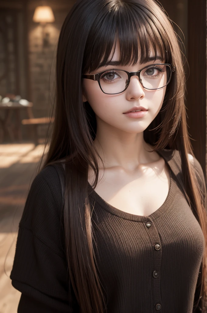 Girl with bangs and glasses with Jake from duskwood