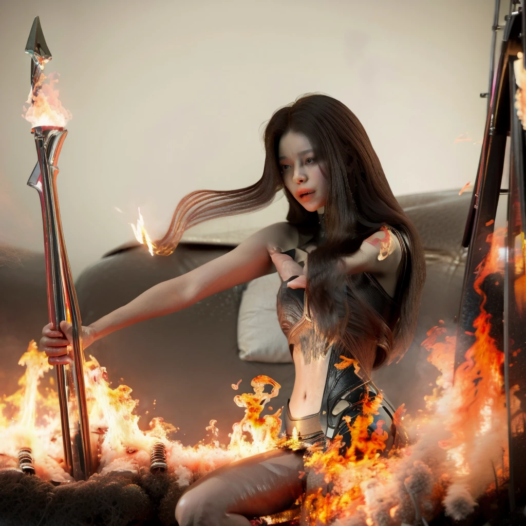 I want an HD image of an Android on fire