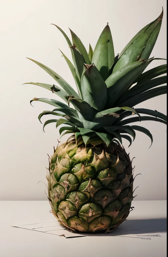 Create a drawing of a pineapple with glasses smoking marijuana