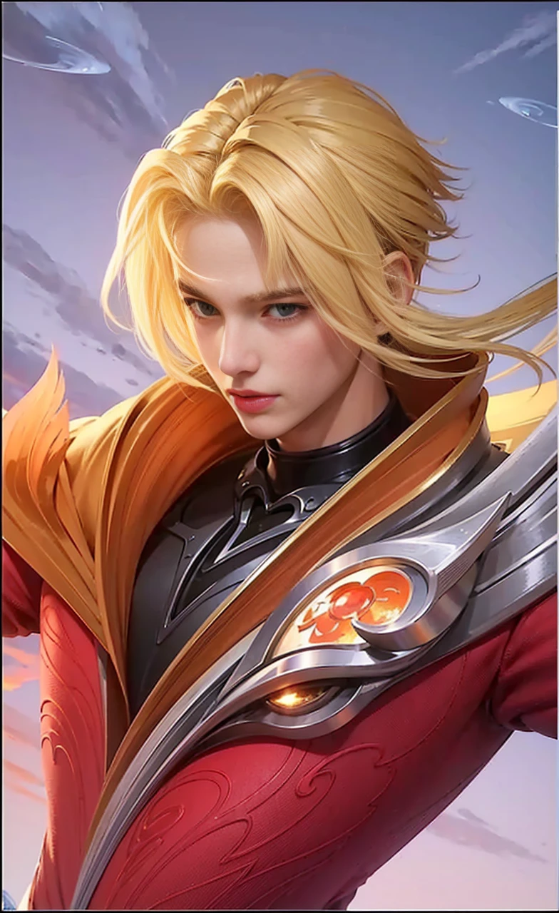 Handsome boy, best quality, photo, 4k,looking at viewer,full body,wear platinum armor,