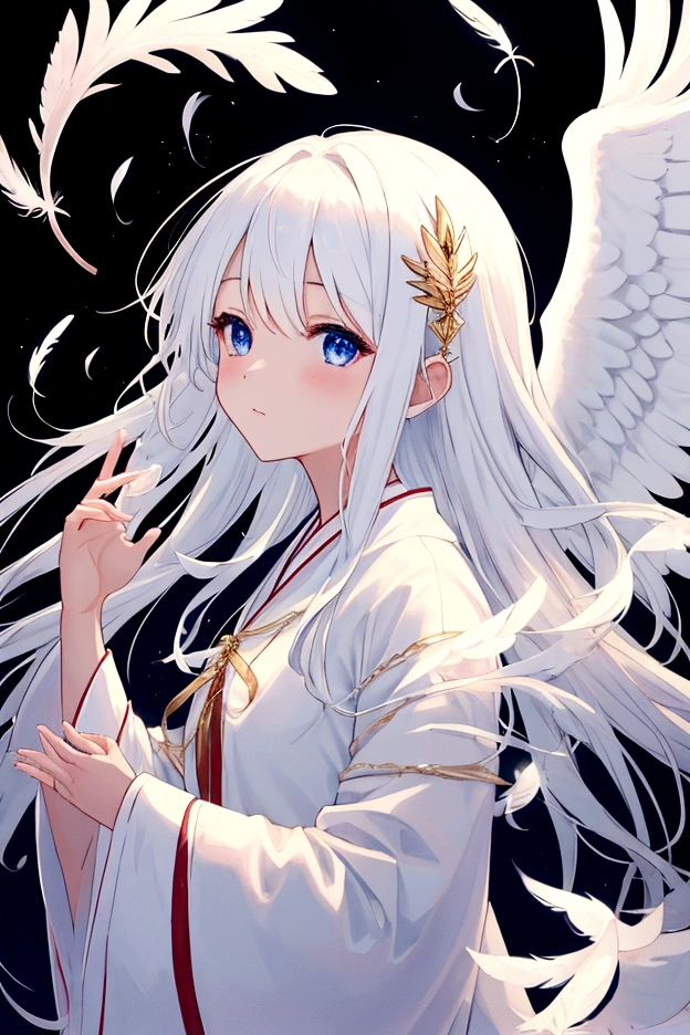 One beautiful woman Angel White Feather Robe Angelのリング aura