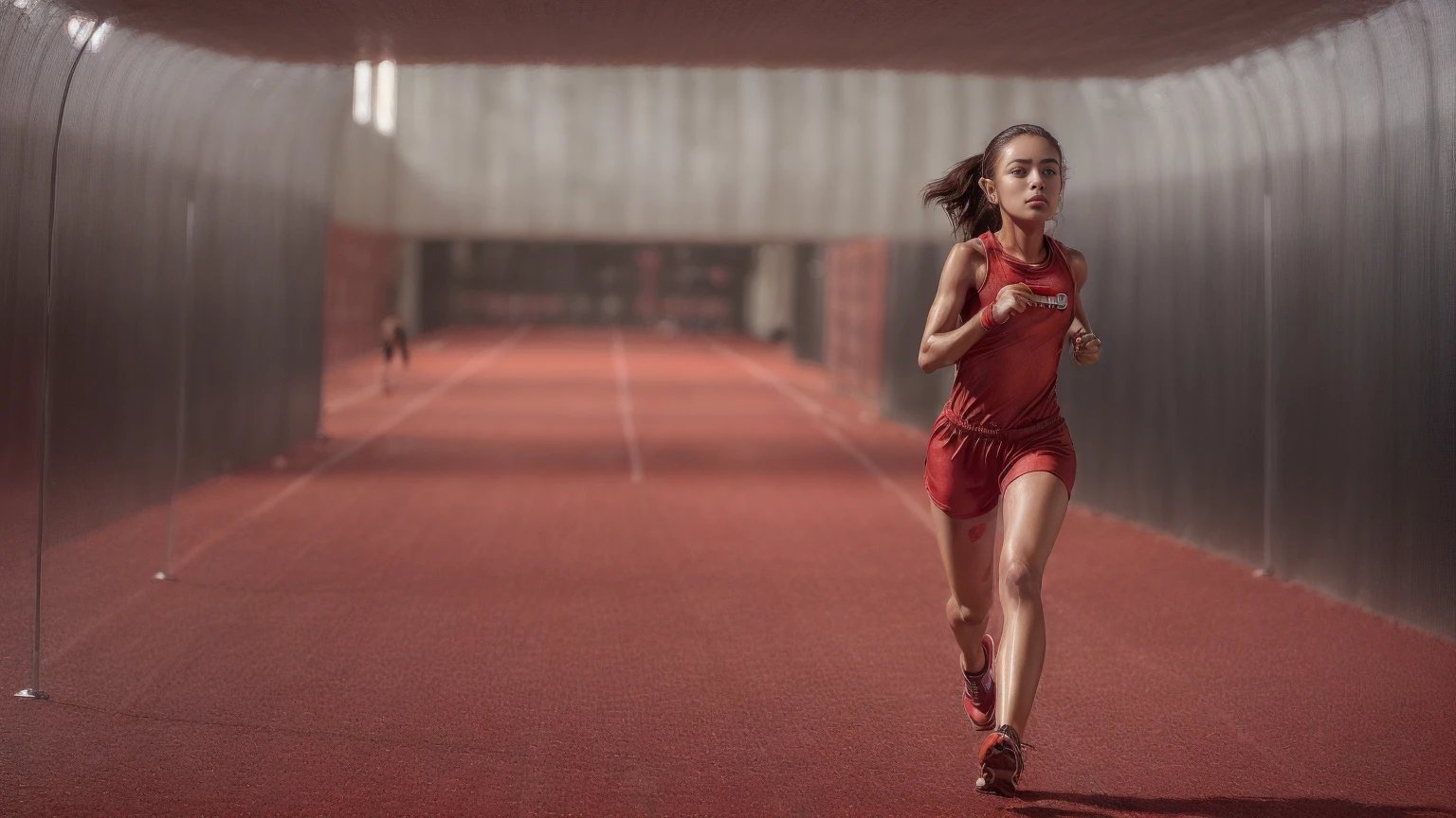 (((a runner girl sprinting towards the finish line:1.9))), (((running alone:1.9))), (extremely beautiful face, beautiful lips, beautiful eyes), intricate detail face, ((ultra detailed skin)), ((1girl:1.9)), ((alone:1.9)), ((19years old)), (big smile;1.4), (beautiful and aesthetic:1.2), deep shadow, (sharp focus), [(((Raiana-Elizabeth-Dilla:1.9)))], pretty girl, (((sport-style fashion:1.9))), (((stylish ((red:1.5)) clothes))), (shiny skin), clear eyes, (pale skin), ((whole-body-view:1.9)), ((full-body:1.9, cinematic shot)), (flowing dark-black hair), (looking at viewer:1.8), highly detailed, ultra realistic, extremely detailed and realistic ((red:1.5)) clothes.