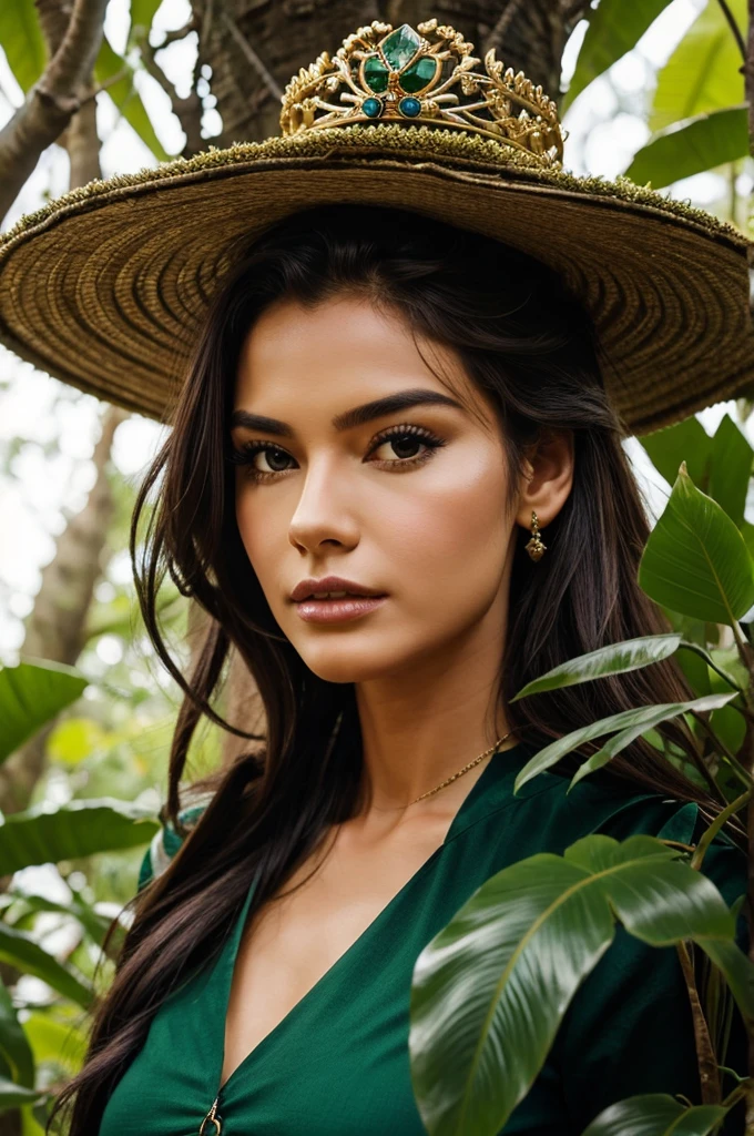 I want create an queen image in jungle talk with tree
