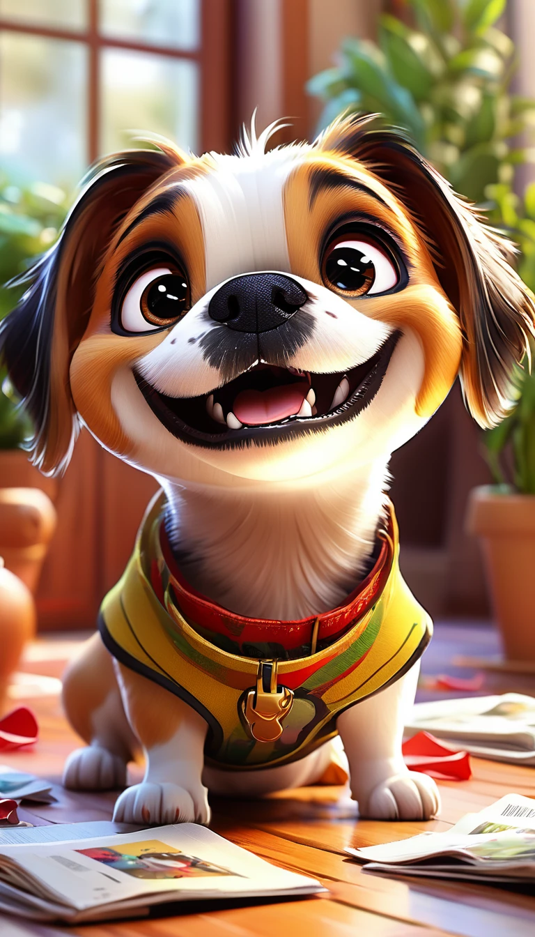 comics dog, Adorable digital painting, dog, cute dog, comics, View your viewers, Cute eyes, hand, comics, Clothes