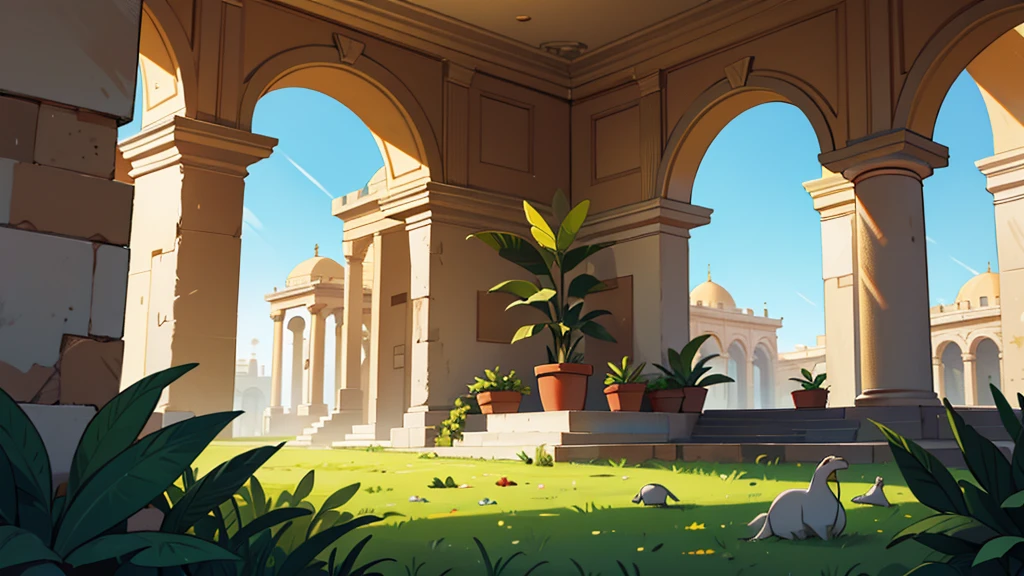 palácio interior, City of Jericho ,epic biblical representation, some plants, bright sunny