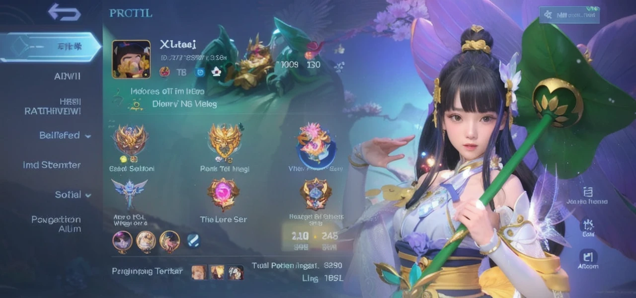 a close up of a person holding a green flower in a game, heise jinyao, xianxia hero, inspired by Pu Hua, inspired by Luo Mu, onmyoji detailed art, inspired by Lan Ying, ethereal and mecha theme, onmyoji, queen of the sea mu yanling, inspired by Huang Ji, epic battle screen of hero