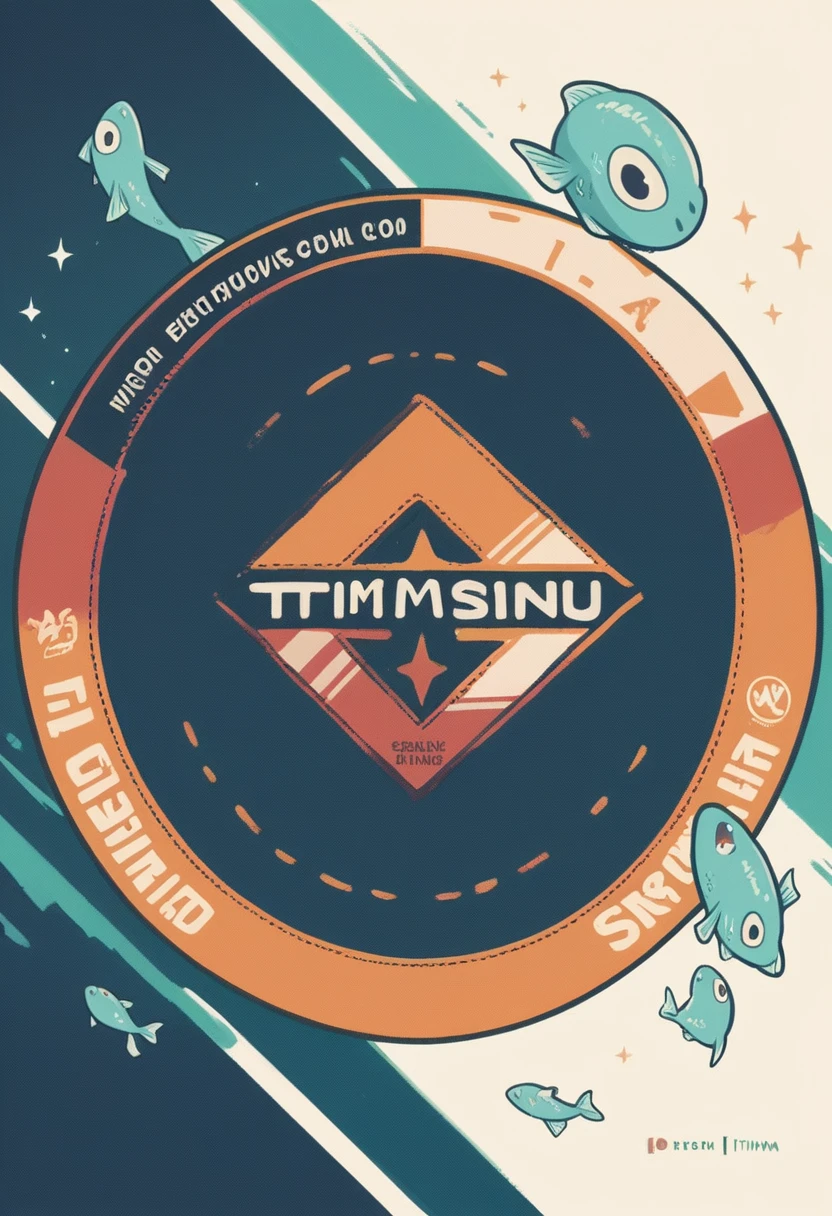 Game logo tim for esport with fish icon, make it cool logo