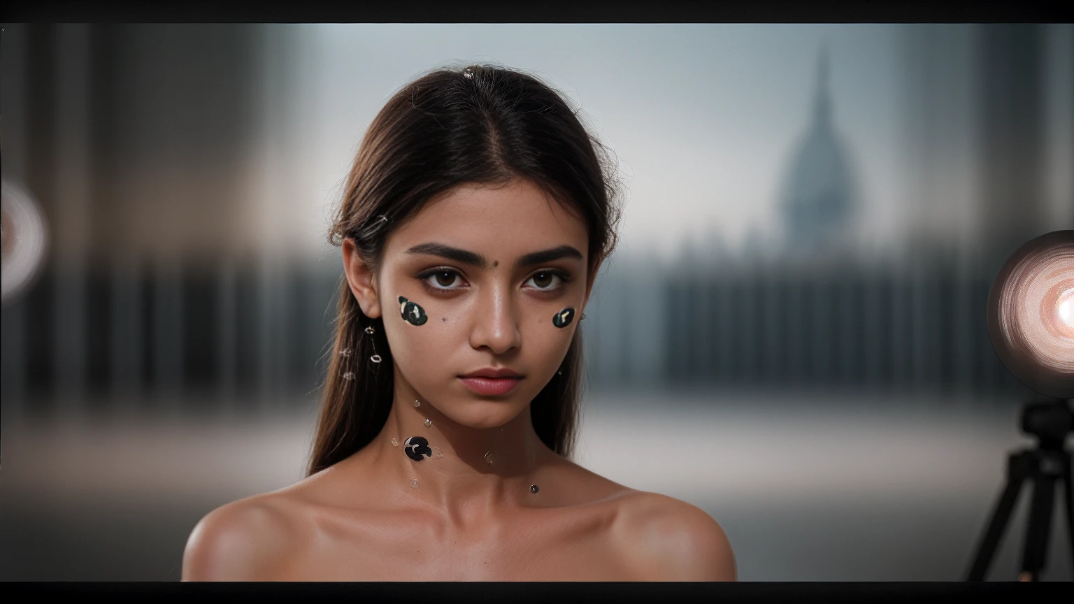 (((a blurred image with one clear spot:1.9))), (extremely beautiful face, beautiful lips, beautiful eyes), intricate detail face, ((ultra detailed skin)), 1girl, ((19years old)), (beautiful and aesthetic:1.2), (sharp eye :1.9), [(((Raiana-Elizabeth-Dilla:1.9)))], pretty girl, (shiny skin), clear eyes, photographic, studio lighting, hyper detailed, high quality, intricate, vivid colors, cinematic lighting, dramatic lighting, atmospheric, soft focus, depth of field, bokeh