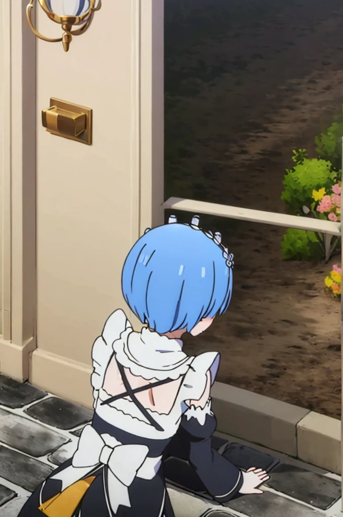 8K,Masterpiece、Blue Hair、Japanese 、、、Lift up your skirt、On all fours、Showing panties、Stick your butt out、Turn your ass towards me、Blushing、、Showing panties、Pull up your skirt、Blushing、Bedroom