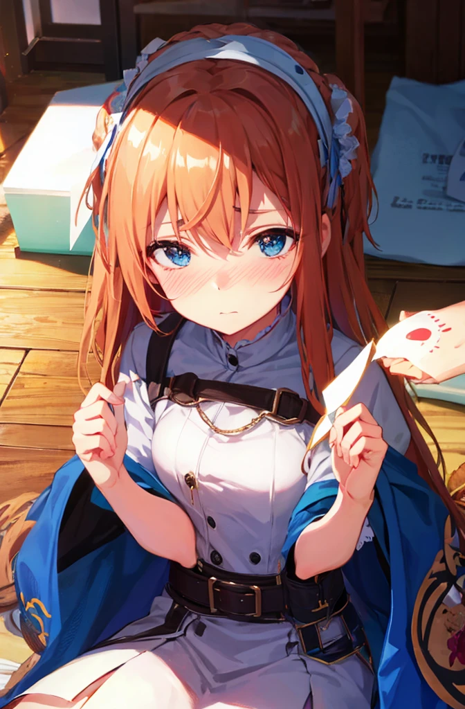 、Chestnut Hair、Semi-long hair、Blushing、