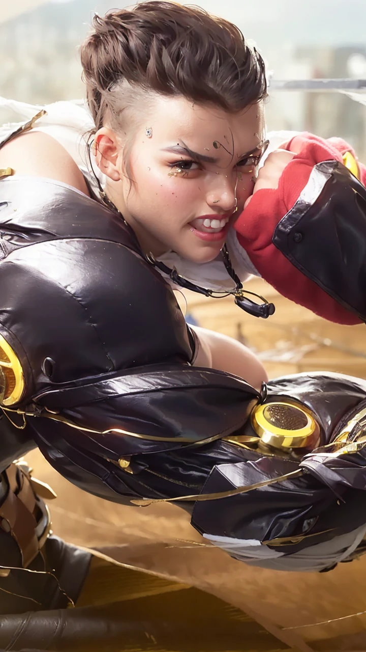1girl, (wearing a cropped top and long coat:1.2),(RAW photo, best quality), (realistic, photo-realistic:1.4), masterpiece, an extremely delicate and beautiful, extremely detailed, 2k wallpaper, Amazing, finely detail, extremely detailed CG unity 8k wallpaper, ultra-detailed, highres, soft light, beautiful detailed girl, extremely detailed eyes and face, beautiful detailed nose, beautiful detailed eyes,cinematic lighting,(in the city:2.2),perfect anatomy,(slender body:1.0),(close up face:2.2),(gently smile,Friendly, warm:2.0),(looking at viewer:2.0),(young japanese idol:1.8),(wavy hair:1.8), (brown eyes:1.8),(standing:2.0), (cleavage:1.4),  