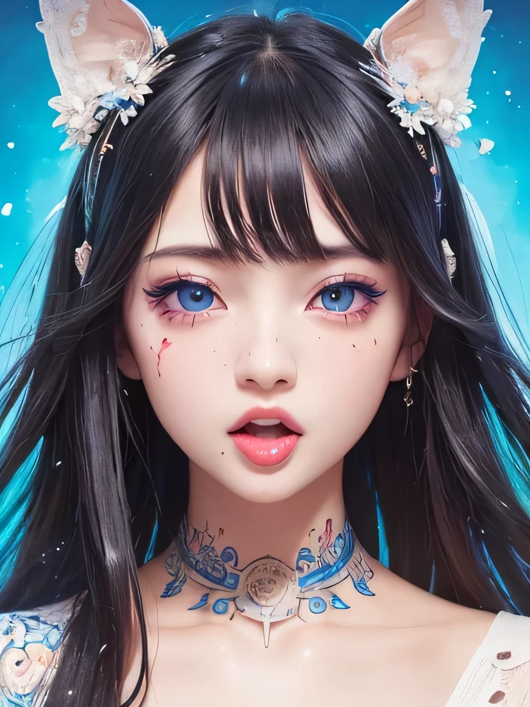 Nice style、(((Stylish fashion))), 8K quality、Intense watercolor, Detailed watercolor art, Watercolor splash, surreal, Avant-garde pop art, Beautiful and expressive paintings, Beautiful artwork illustration, Very colorful tones, wonderful, Cool Beauty, Highest quality、Official Art, vector art, stylish design, (((The most beautiful girl))), (((Highest quality))), High resolution, ((detailed)), (((Doodle Art)), ((masterpiece)), ((Super detailed)),  (((stylish))),(((ahegao)))