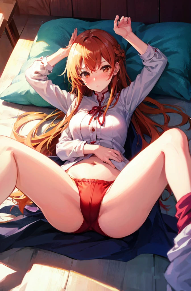 、Chestnut Hair、Semi-long hair、Blushing、Brown eyes