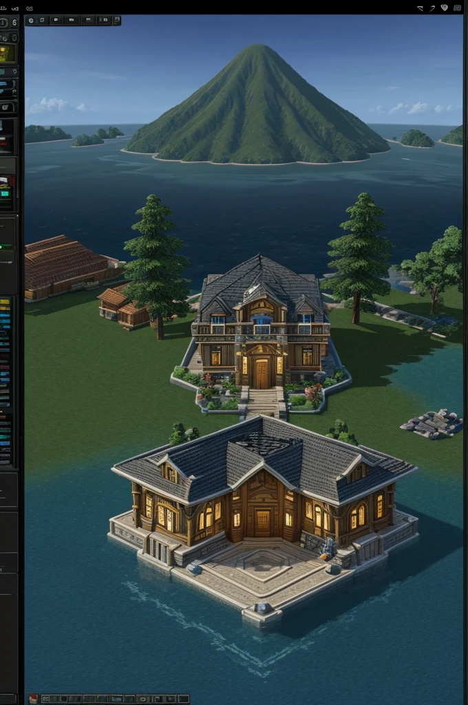 Create an island of craftsmen, with a station, and a mansion