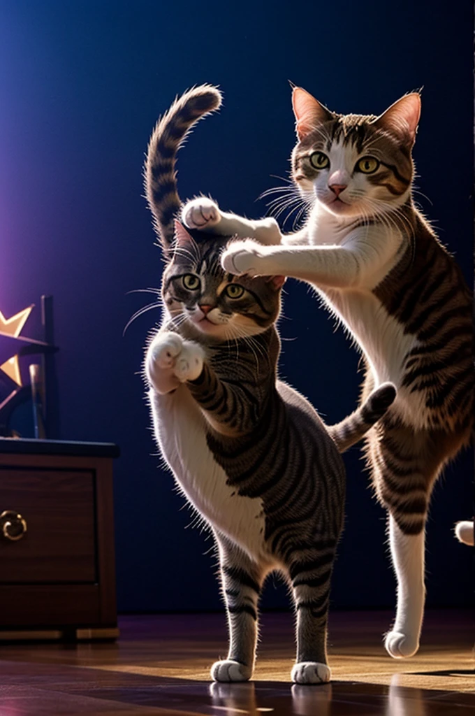 a cat dancing with a star