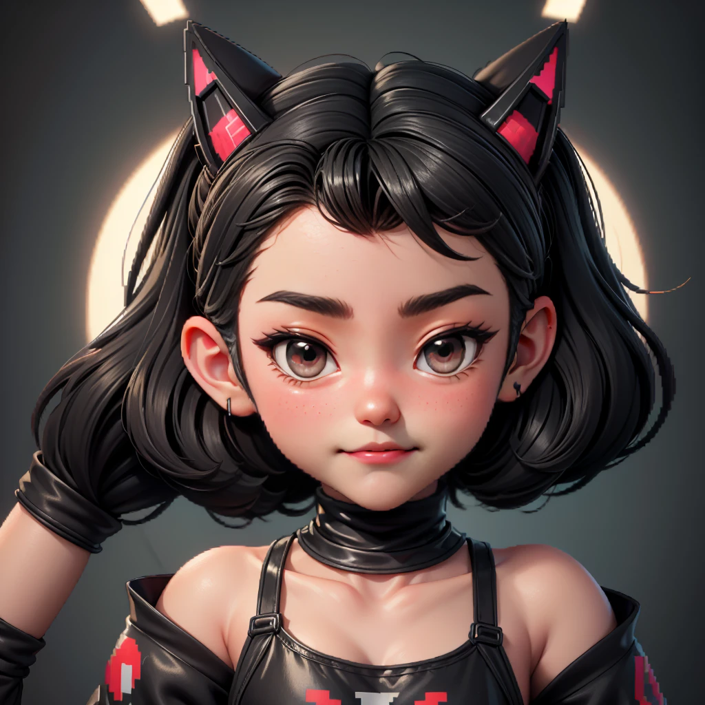 cute girl, chibi Siphonaptera black and gray, bright eyes with cute anime style expressions, very tiny, in a red callebello environment ("MSX" written on the head), retro style clothes with pixel art motifs, happy, playful, in a library, writing