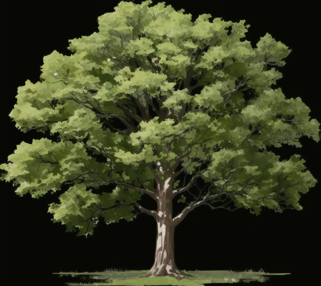 a close up of a tree with green leaves on a black background, large tree, rich tree, a beautiful tree, big green tree, game asset of plant and tree, big tree, oak tree, a tall tree, maple tree, elm tree, ultra detailed trees, single tree, sycamore, speedtree, drawn image, one tree, tall tree
