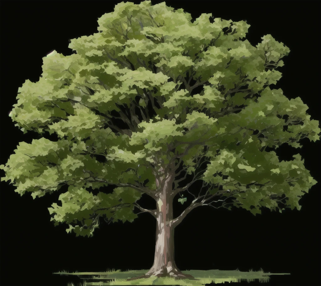 a close up of a tree with green leaves on a black background, large tree, rich tree, a beautiful tree, big green tree, game asset of plant and tree, big tree, oak tree, a tall tree, maple tree, elm tree, ultra detailed trees, single tree, sycamore, speedtree, drawn image, one tree, tall tree