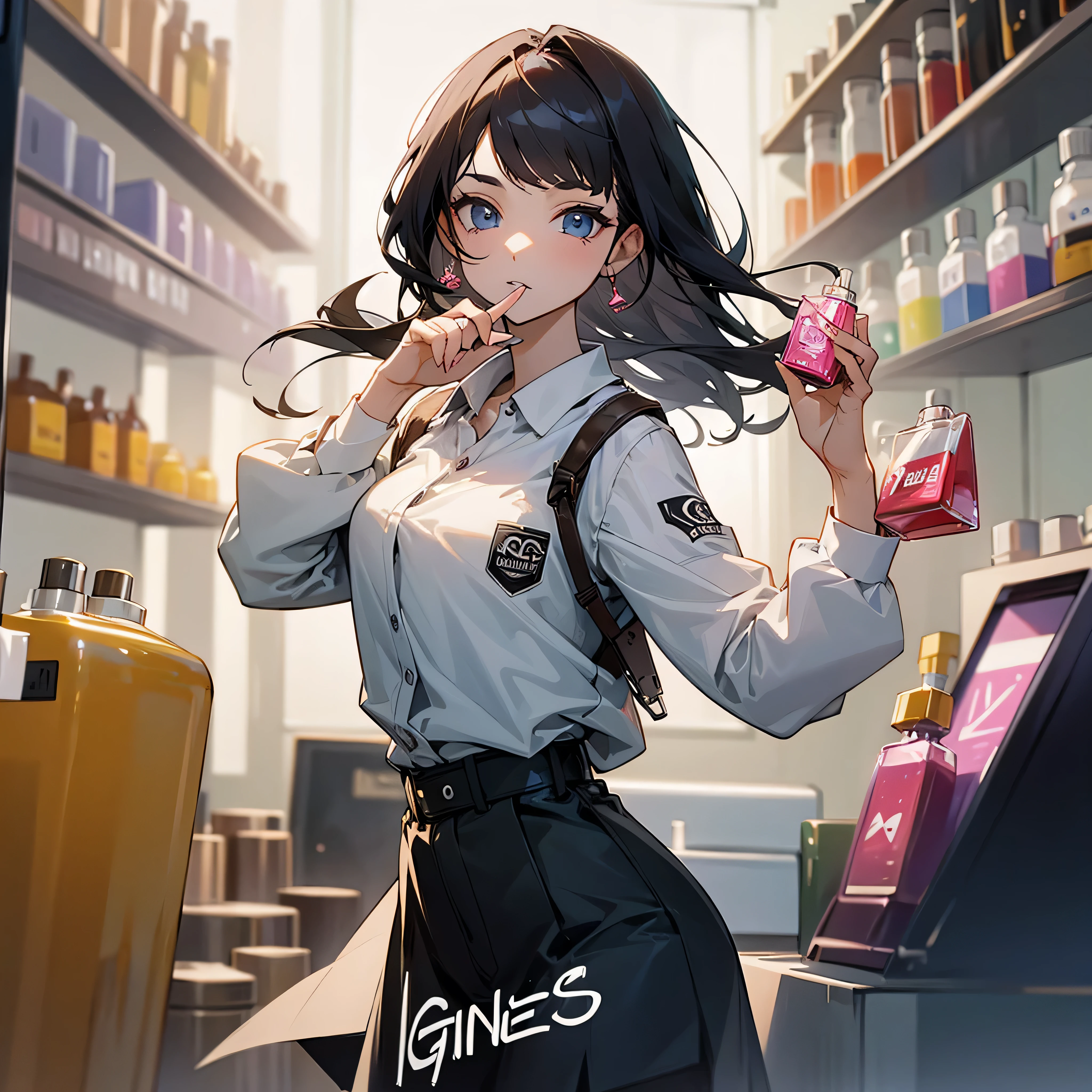 Holding an ag shop branded perfume