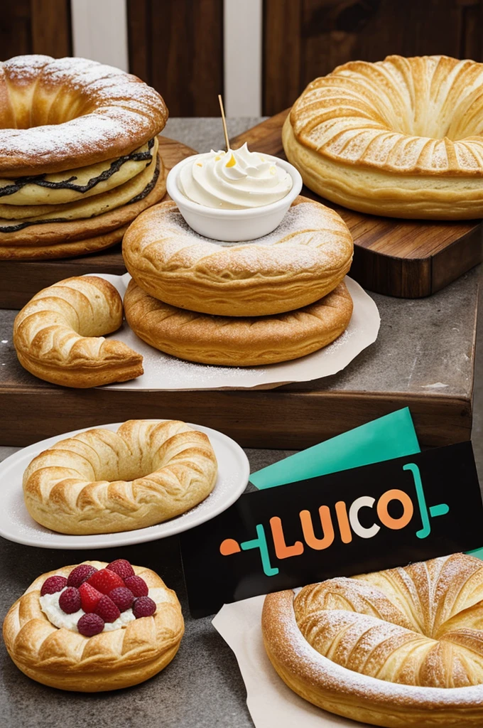 Create me a logo that says luchito bakery and pastry shop