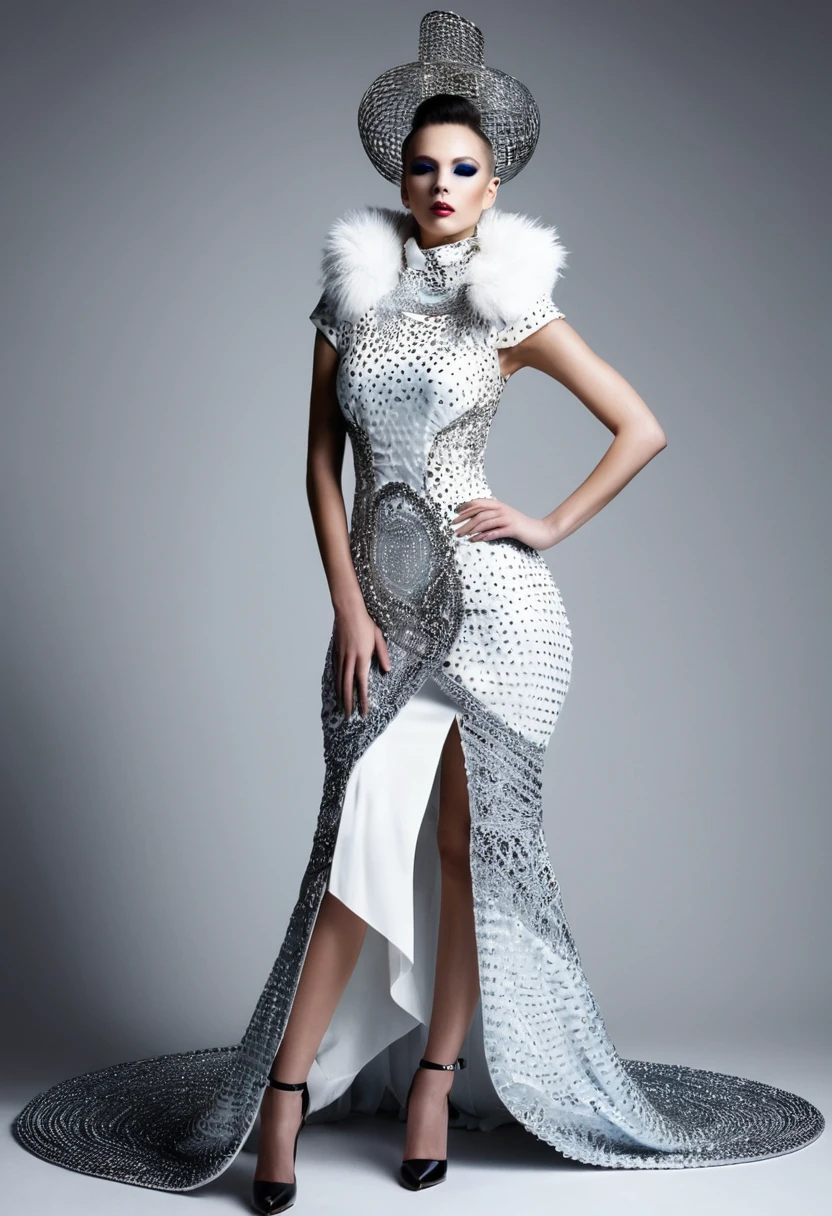Beautiful sexy woman, beautiful avant garde style, full length , beautiful clothes ,accessories