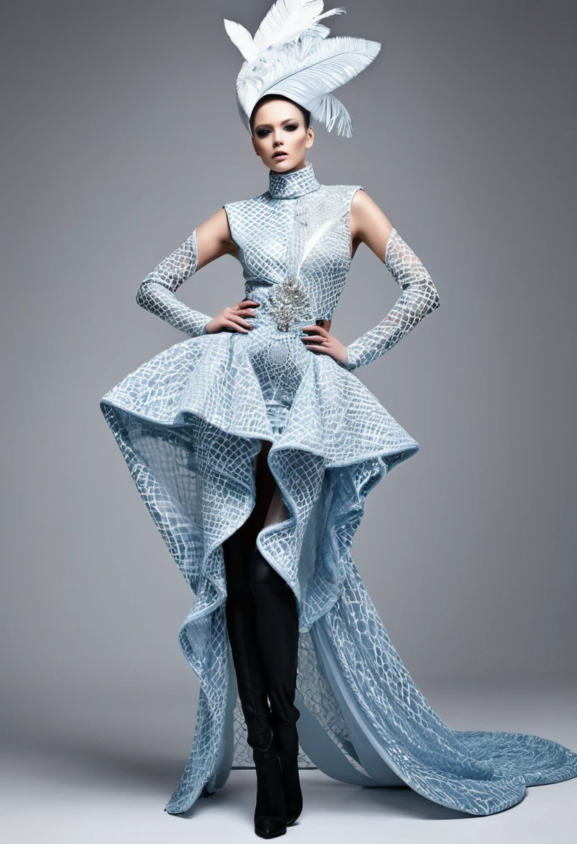 Beautiful sexy  woman, beautiful avant garde style, full length , beautiful clothes ,accessories 