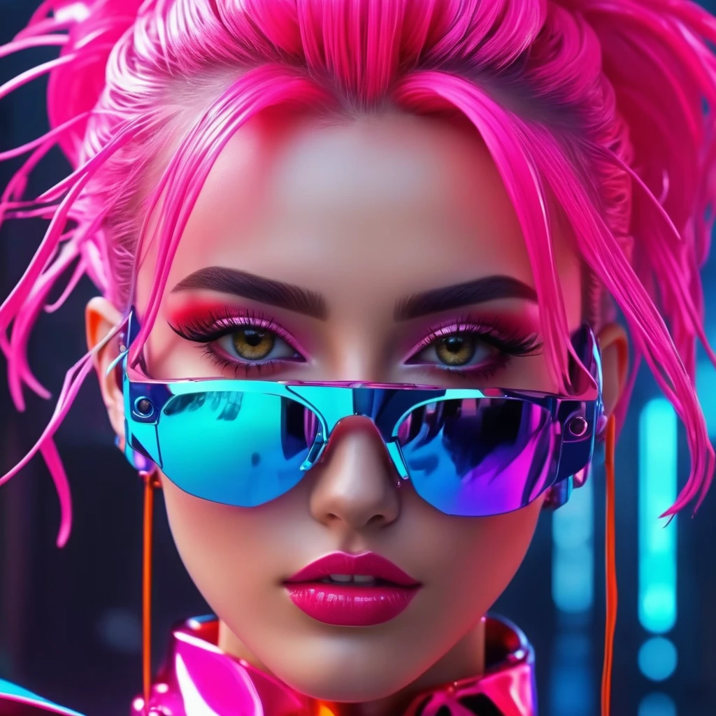 create an image demonstrating the style of ((Cyberpop)) style, hyper realism, 8k high definition, vibrant colors, sharp focus, insanely detailed