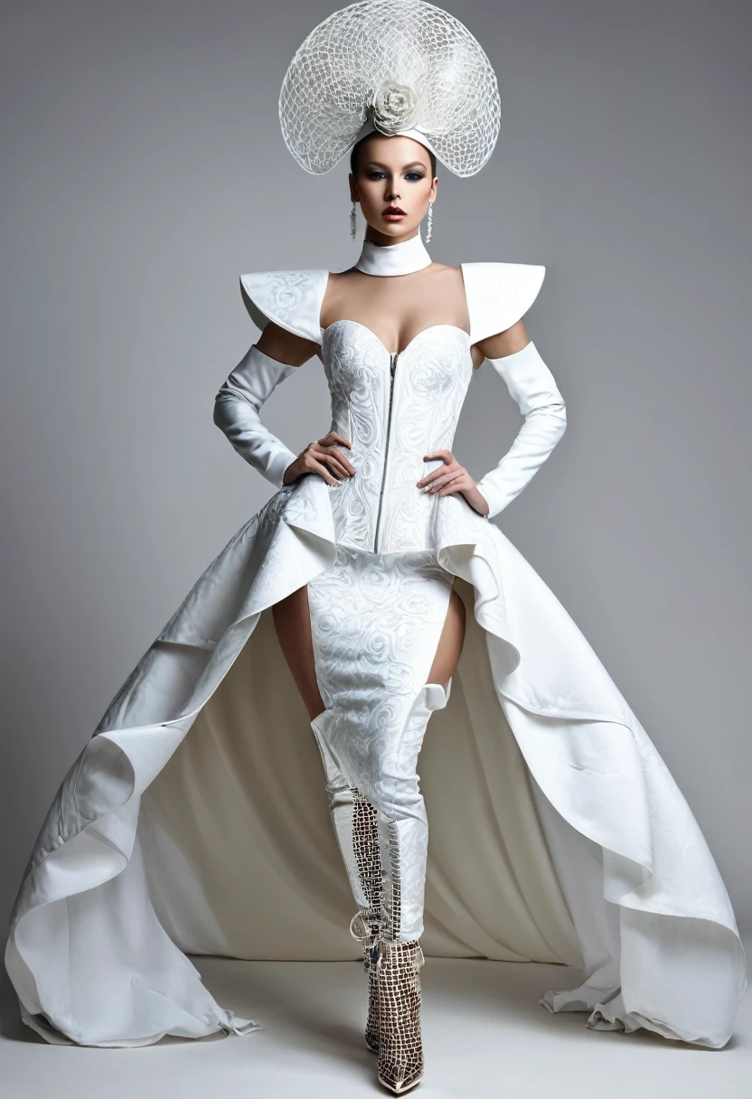 Beautiful sexy  woman, beautiful avant garde style, full length , beautiful clothes ,accessories 
