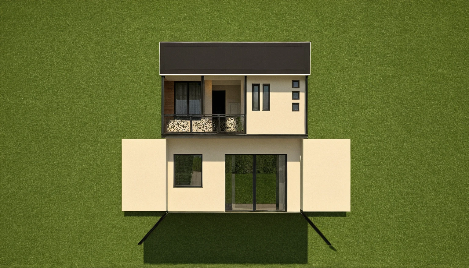 head of'artwork, High quality, best quality, authentique, great detail, En plein air, villa de plain-piedXL, credit group, style de maison moderne dans la rue ,stairs, white wall ,road,pavement, grass, trees, sky, nuvens, (day light:1.1)