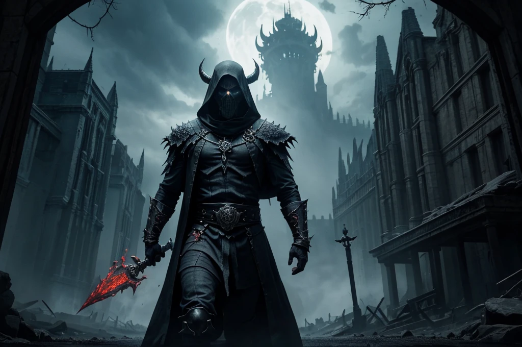 (Высокодетализированные обои 8k), medium photo of a frightened necromancer, difficult, high detail, Dramatic, Time, when evil spreads, chained monster, monster, who roars and threatens, Fight for supremacy, reign of darkness, rules of deep darkness、in the world, where the shine of light is forgotten、Place, where power is the only ruler, A land Place, where life and death intertwine, scary animals, Bloodthirsty monsters reign of darkness, World, which is ruled only by force, Place, where life and death intertwine, A place where there are scary animals, Bloodthirsty Monster, ghost from the land of the dead, Giants, Evil Wizard, and there are a lot of men here, justice and order are illusions, Place, where wars between different races go on forever., where is the dark lord, Regulations, And only the Dominion can rule..