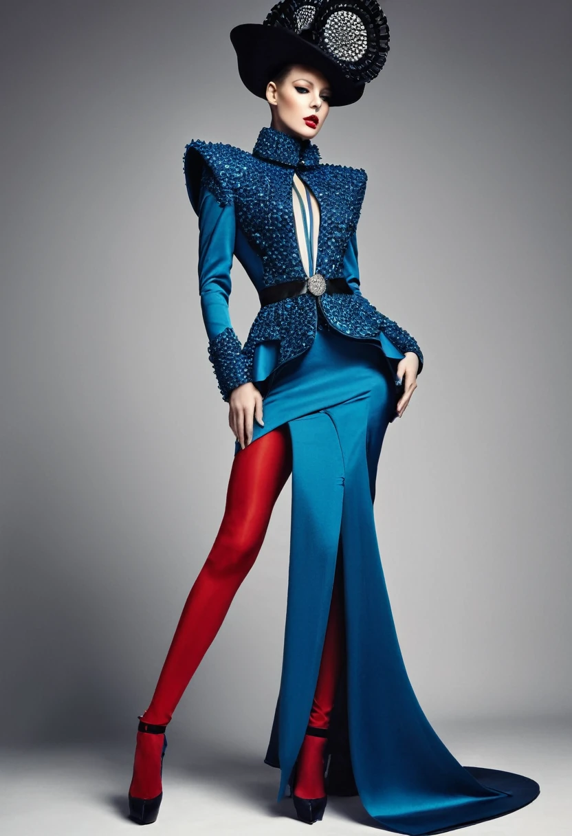 Beautiful sexy  woman, beautiful avant garde style, full length , beautiful clothes ,accessories 