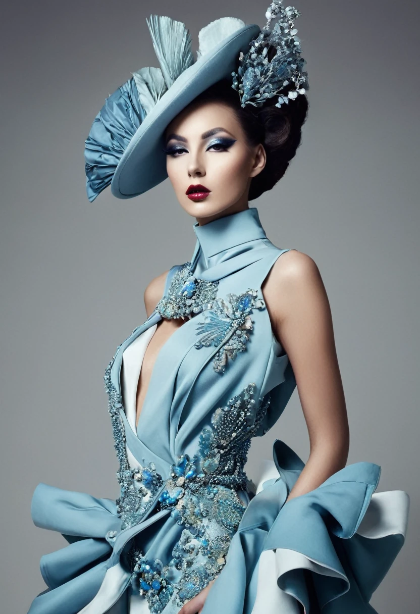 Beautiful sexy  woman, beautiful avant garde style, full length , beautiful clothes ,accessories 