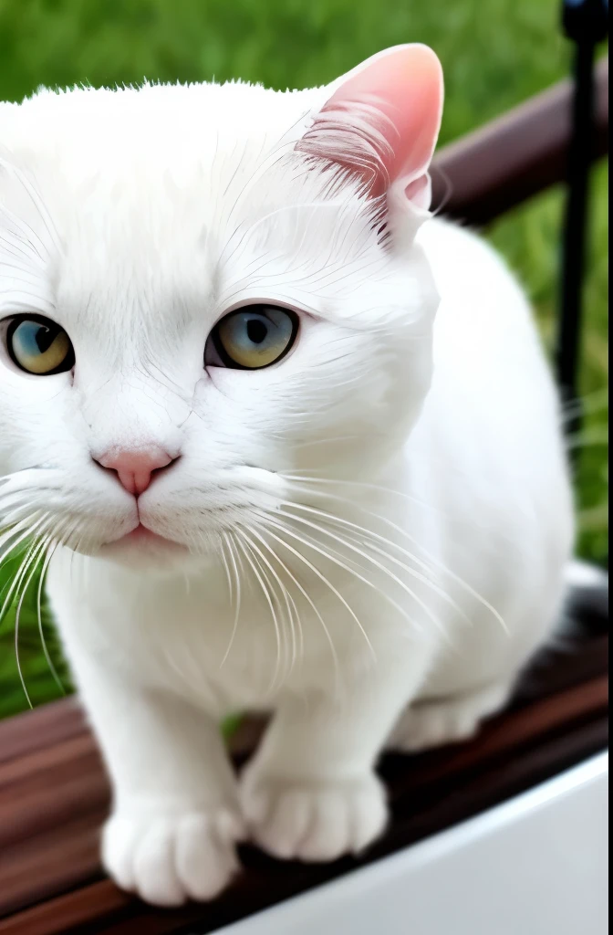 there is a white cat that is riding on a boat, cute otter, the cutest creature of the world, the cutest creature in the world, adorable appearance!!!, !! looking at the camera!!, cute and adorable, adorable and cute, looking at camera!!!, with cute doting eyes, cute little creature, curious expression, cute animal, adorably cute