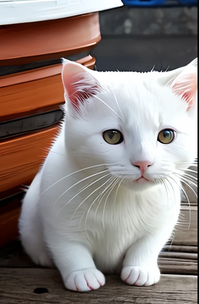 there is a white cat that is riding on a boat, cute otter, the cutest creature of the world, the cutest creature in the world, adorable appearance!!!, !! looking at the camera!!, cute and adorable, adorable and cute, looking at camera!!!, with cute doting eyes, cute little creature, curious expression, cute animal, adorably cute