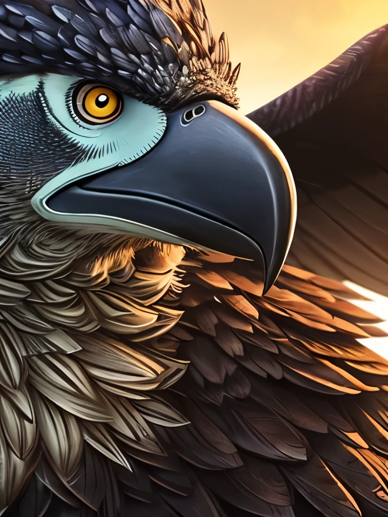 a close up of a bird with a large beak and a large body, kenku, owlbear, from pathfinder, gorthalax the insatiable, birds f cgsociety, sentient bird, gooseman, d & d creature, detailed maw, anthropomorphic bird, monster hunter monster, by Richard Mortensen, as a d & d monster