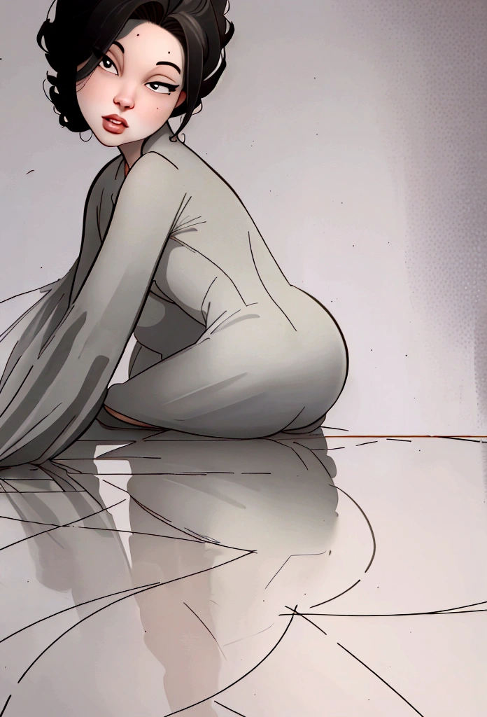 (head of&#39;artwork:1.2, la plus haute qualité),(realistic, photorealistic:1.4),1 female,Femme mature,48 ans,Big eyes,long cils,(full lips),black har,random hairstyle,nice skin,glistening skin,beautiful female hands,detailed hand drawing,beautiful legs,(tout le corps),nue(écartant les jambes)in full ogasm(back view),(Le fond est une pièce de style chinois),(((flou d&#39;background:1.5))),((on all fours))