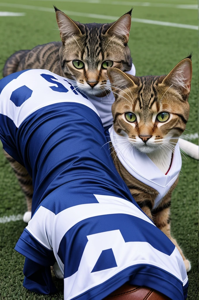Cats in football shirts