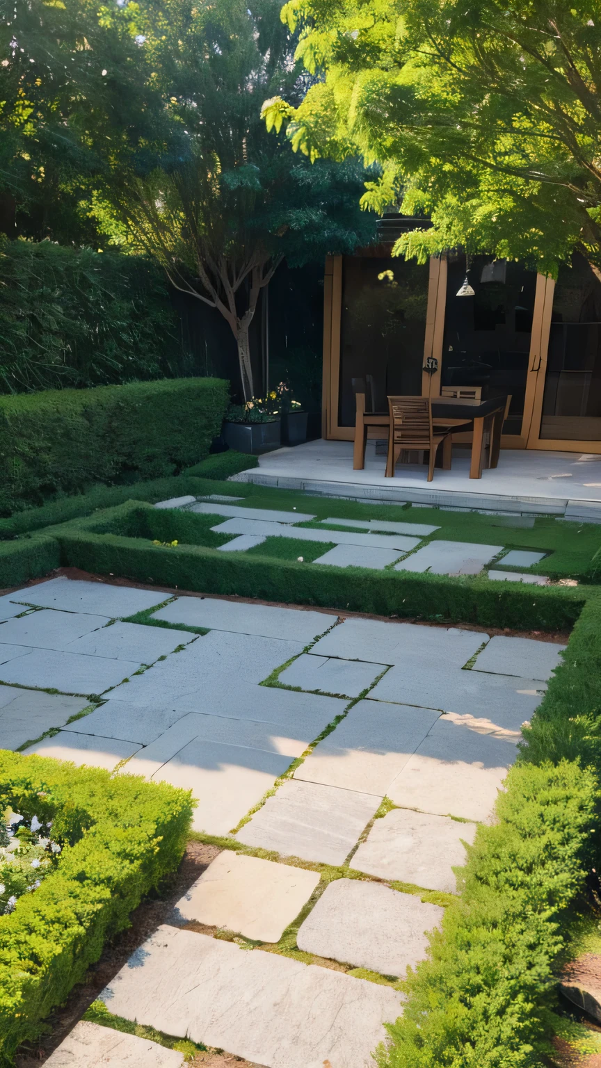 garden, A Tree, Lots of small stones on the floor