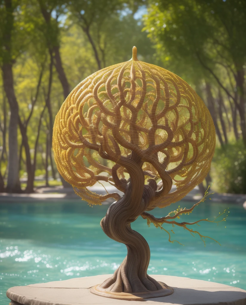 (Evolution of life)、Fibonacci、the golden ratio、melted wax、Visible brush strokes、3D tessellation wireframe、neural graphic、neurons、The Tree of Life、Farbe、tenderness、passion、The ultra -The high-definition、8K UHD、masterpiece