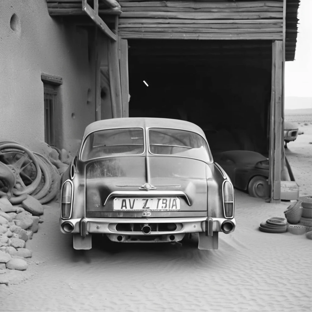 analog film photo photo car old weary rusty tatra603, xhrome silver wheels, , grit, stains , view from side,  sahara valley desert, dust, ((masterpiece)) evening  . faded film, desaturated, 35mm photo, grainy, vignette, vintage, Kodachrome, Lomography, stained, highly detailed, found footage