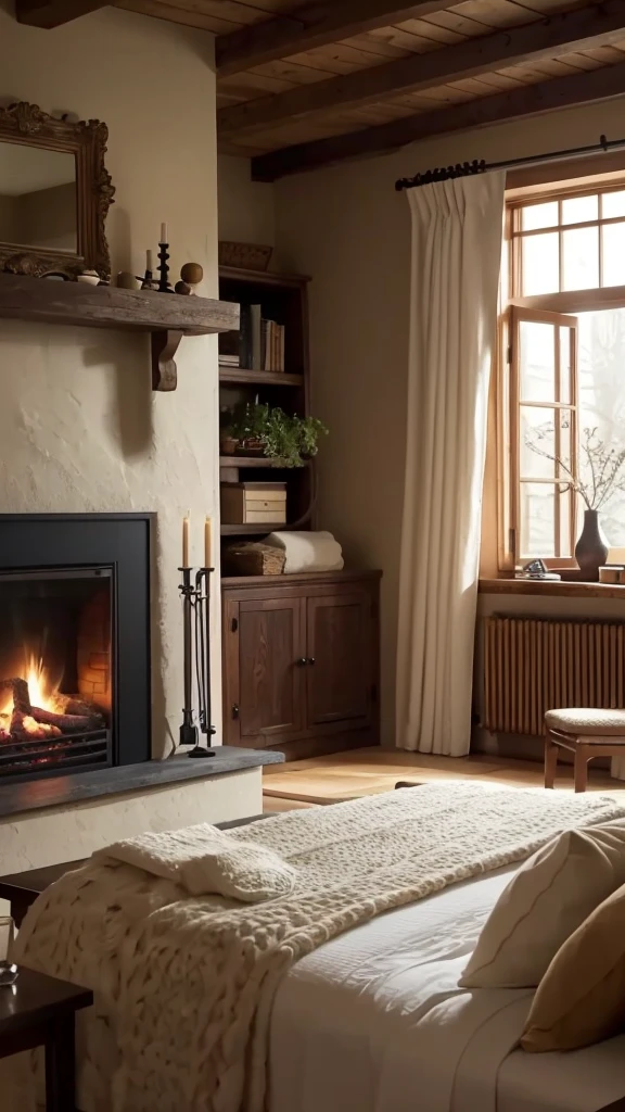 Sure, here is an English prompt that you can use to generate such a cozy AI video scene:

---

"A cozy indoor scene with a bed, a fireplace, a large TV, and aromatherapy, while snow falls outside the window. The room feels warm and inviting."

---

Feel free to adjust or add any specific details you have in mind!