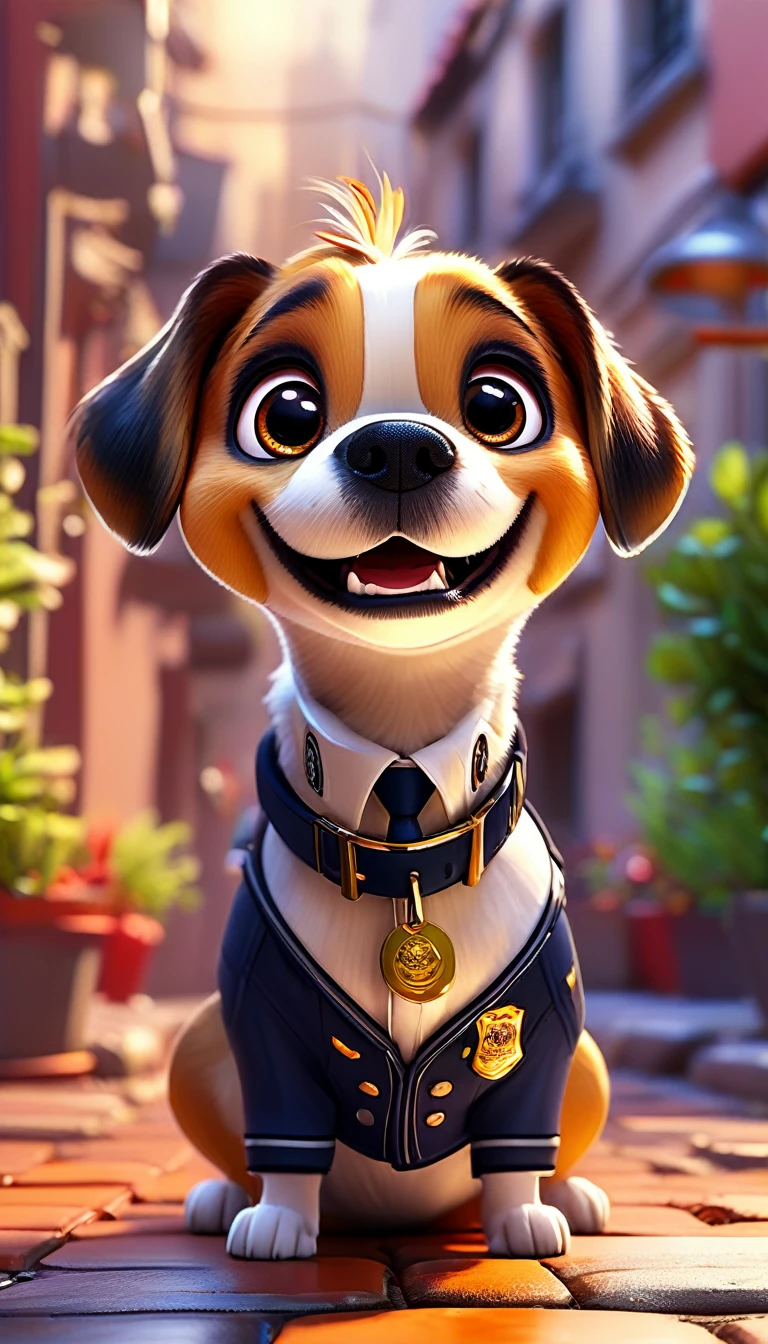 comics dog, Adorable digital painting, dog, cute dog, comics, View your audience, Cute eyes, hand, comics, Police uniform，，Fire brigade uniform，suit