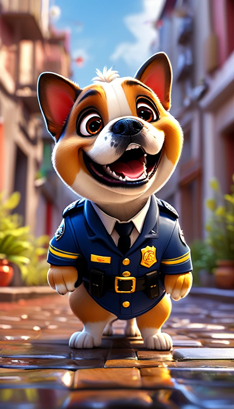 comics dog, Adorable digital painting, dog, cute dog, comics, View your audience, Cute eyes, hand, comics, Police uniform，，Fire brigade uniform，suit