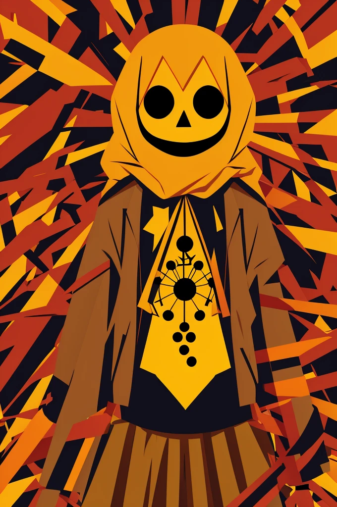 Faceless scarecrow vector type that looks cute and colorful