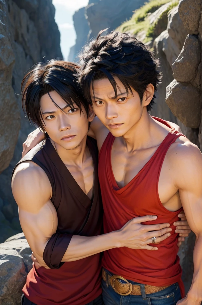 Luffy de Onigashima e law de Onigashima