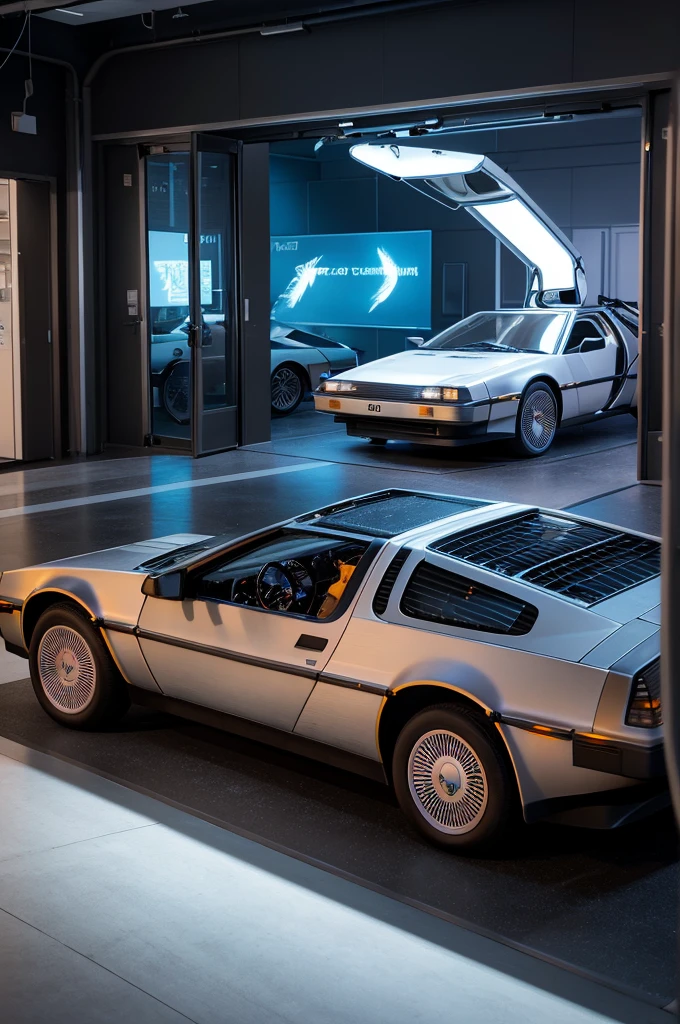 {
"prompt": "A scene from 'Back to the Future' where Doc opens the door of the DeLorean. Doc is wearing a white lab coat and glasses. The DeLorean is a futuristic car with gull-wing doors.",
"size": "1024x1024",
"n": 1
}