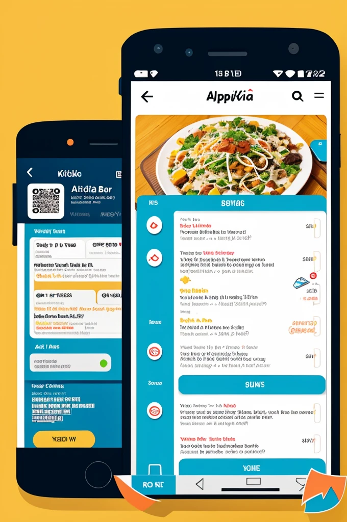 App flier that deals in hostel booking, bus ticket booking, event ticket booking and ordering for food ,with vivid illustration for an app called kwiika